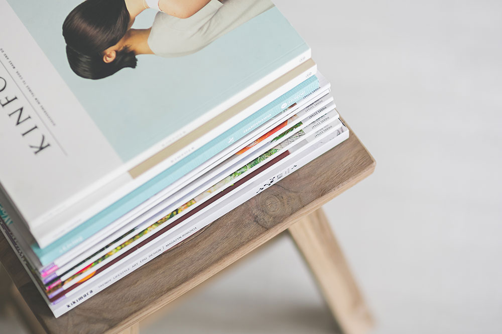 Magazines on a desk